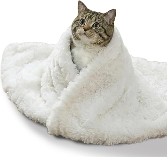 Cat Blanket for Indoor Cats Ultra-Soft Plush Small Blanket Machine Washable by NODARKO