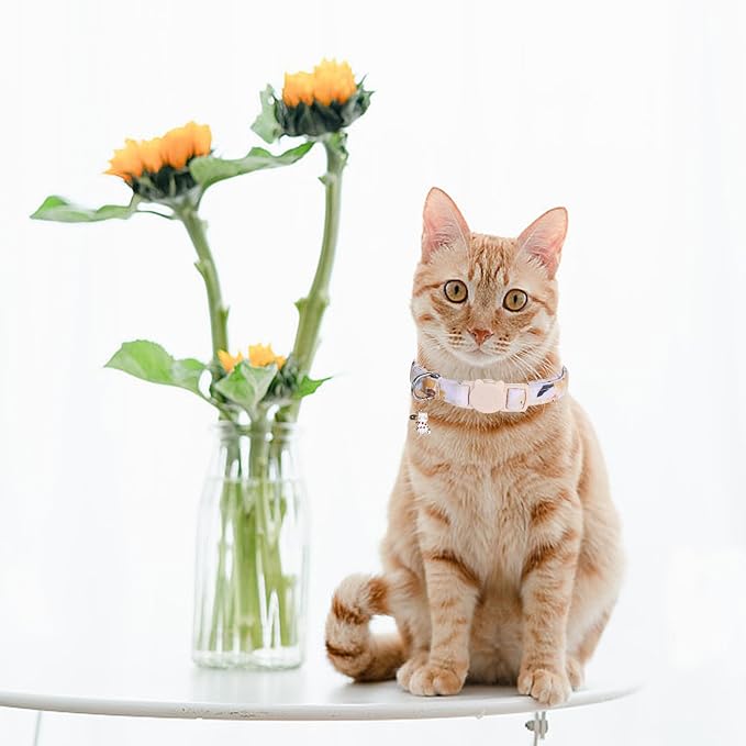 Elegant little tail 2 Pack Cat Collar- Sunflower Print Cotton Breakaway Cat - Image 5