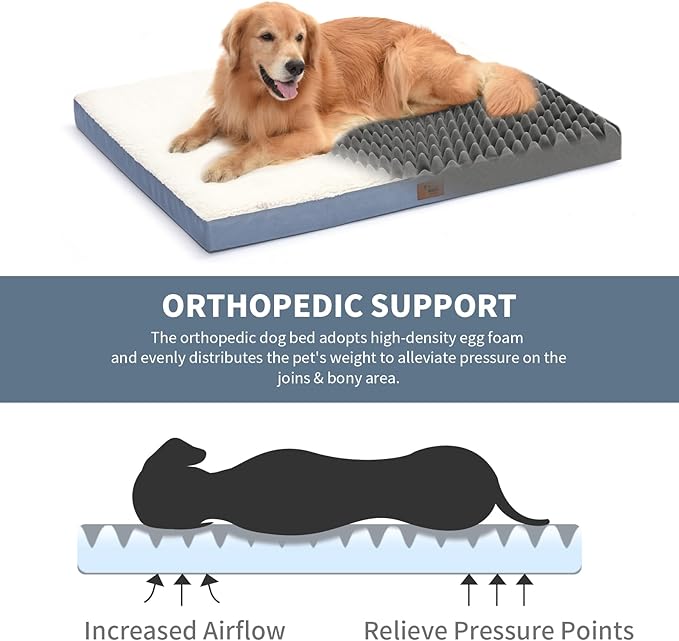 Orthopedic Dog Bed for Extra Large Dogs, XL Comfort Pet Mat for Large Sized Dog - Image 2