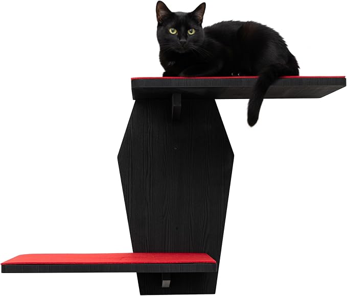 Sintuff Gothic Wall Cat Shelves Wall-Mounted 2 Platform Wall Climbing Steps by Sintuff