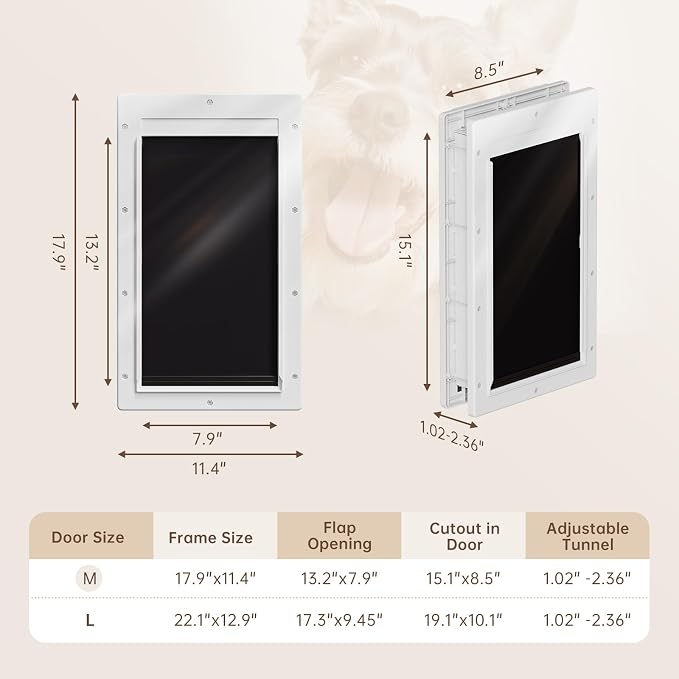 Never Rust Dog Door with Durable Plastic Frame, Medium Doggy Door - Image 7