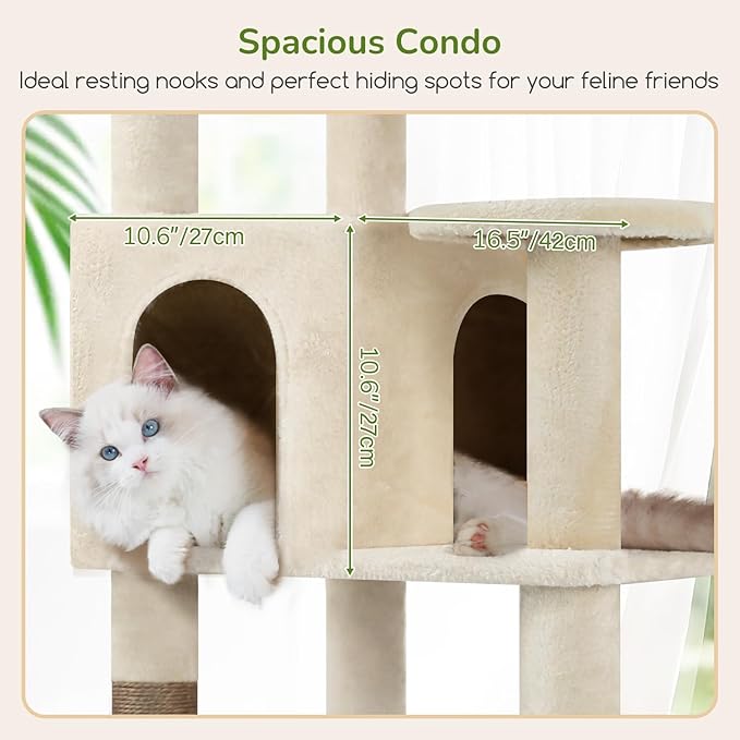 Globlazer Extra Large Platform Cat Tree, 65in Tall Sturdy Cat Tree - Image 4