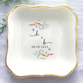 Custom Wildflower Engaged Ring Dish, Personalised Floral Trinket Dish, Ring by Anniversaree