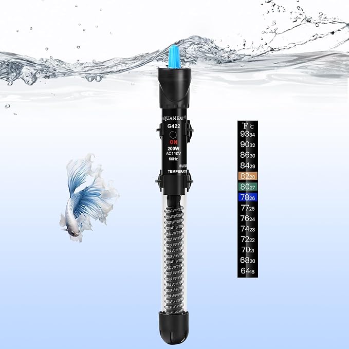 AQUANEAT Aquarium Heater, 200W Fish Tank Heater, Adjustable Submersible Water by Aquaneat