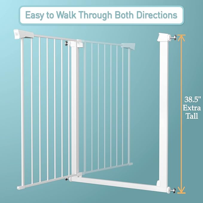 Fairy Baby 38" Extra Tall Baby Gate, 29.5"-40.5" Extra Wide Pet Gate - Image 9