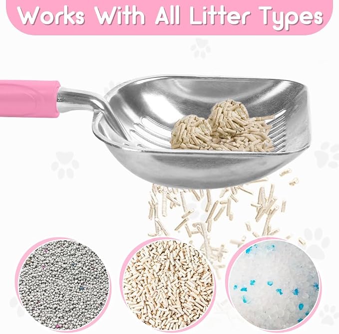 Cat Litter Scoop, Metal Cat Scooper, Plastic Handle Scoop, Sifting Shovel - Image 3