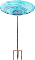 VCUTEKA Outdoor BirdBath Glass Bird Bath Garden Bird Feeder by VCUTEKA