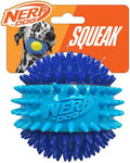 Nerf Dog 3.7in TPR 3-Part Spike Squeak Ball Dog Toy by GramercyProductsInc