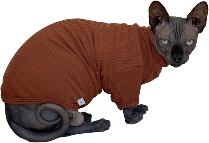 Sphynx Cats Shirt Cotton Hairless Cat Turtleneck Sweater Kitten T-Shirts - Image 4