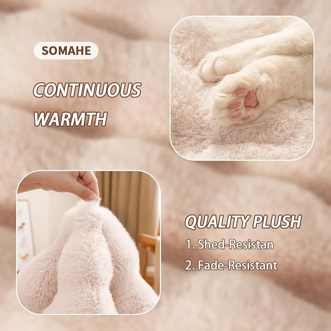 Self-Warming Dog Bed, Plush Faux Fur Mat - Image 7