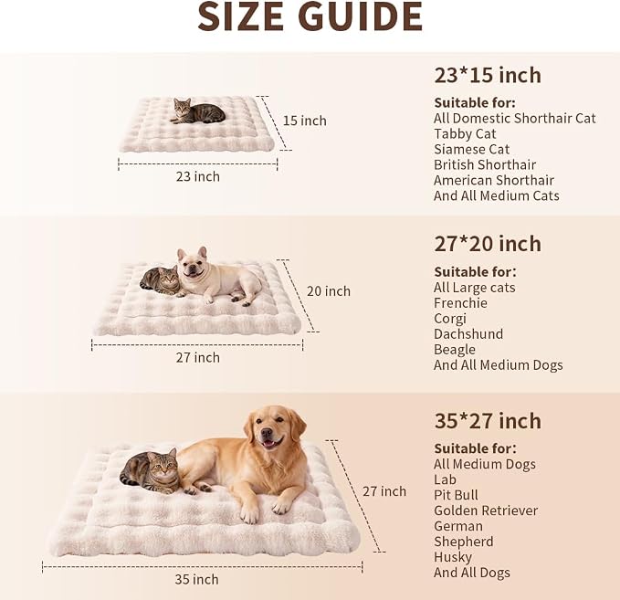 Self-Warming Dog Bed, Plush Faux Fur Mat - Image 9