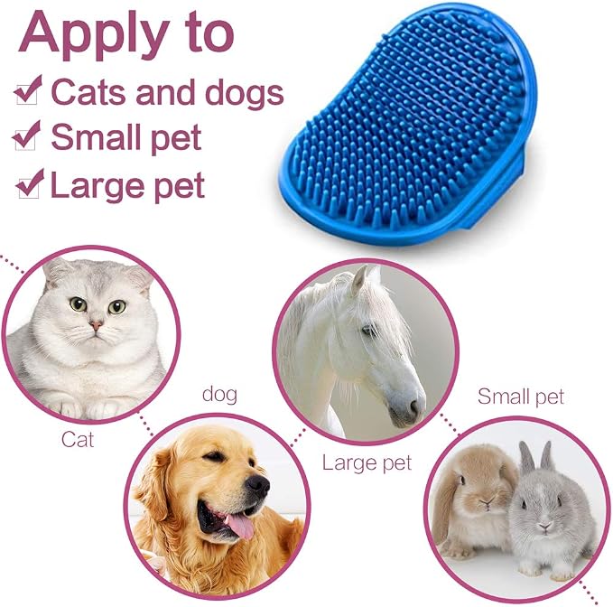 Dog Bath Brush Pet Bath Comb Brush Soothing Massage Rubber Comb 2pcs - Image 5