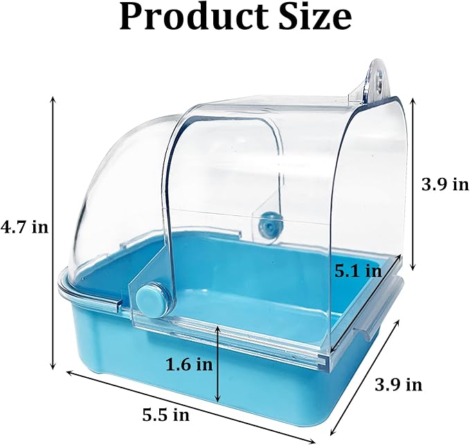 Tfwadmx Bird Cage Bath Hanging Bird Bath Supplies Parrot Bath Tub Water Shower - Image 2