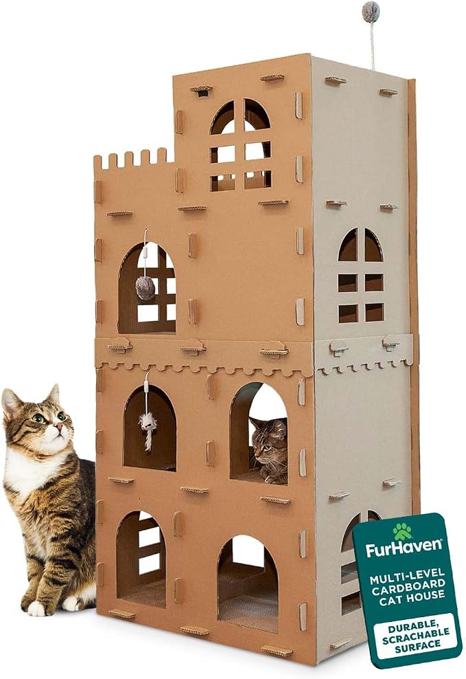 FurHaven Castle Tower Multi-Level Cardboard Cat House by FurHaven