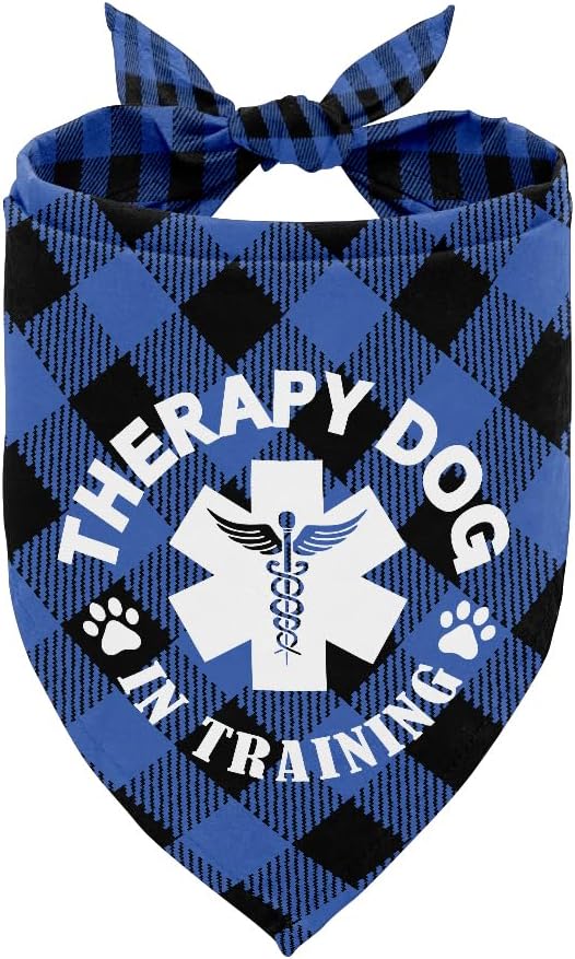 Dog Bandana, Therapy Dog Please Pet Me with, Dogs Scarf Classical Printing by AUII+JO+DESIGN
