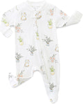 Neutral Baby Clothes Boy Girl Footed Cotton Long Sleeve Double Zipper Onesie by Unknown