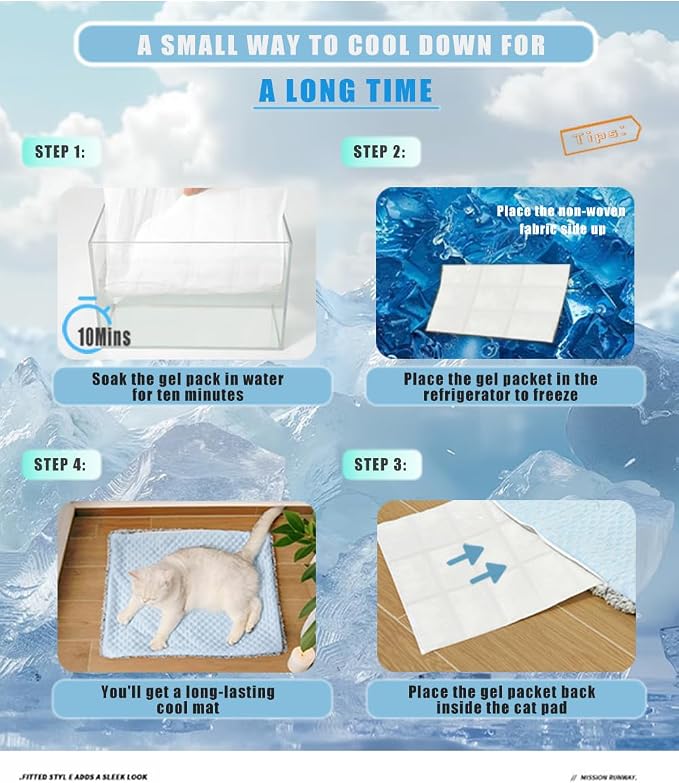 Two Uses'Cat Mat, Self Warming&Cooling Cat Mat.18 * 24in-Cooling Cat - Image 6