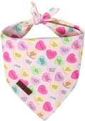 Lionet Paws Valentine's Day Dog Bandana Washable Cotton Beige Handkerchief by lionetpaws