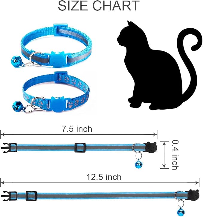 Sky Blue Reflective Cat Collar - Image 5