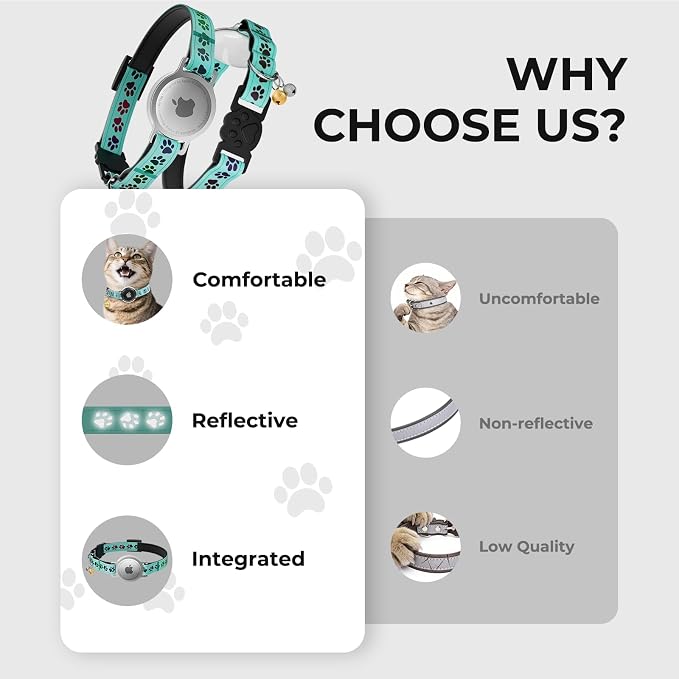 AirTag Cat Collar, Breakaway Cat Tracker Collar, Airtag Holder Compatible - Image 2