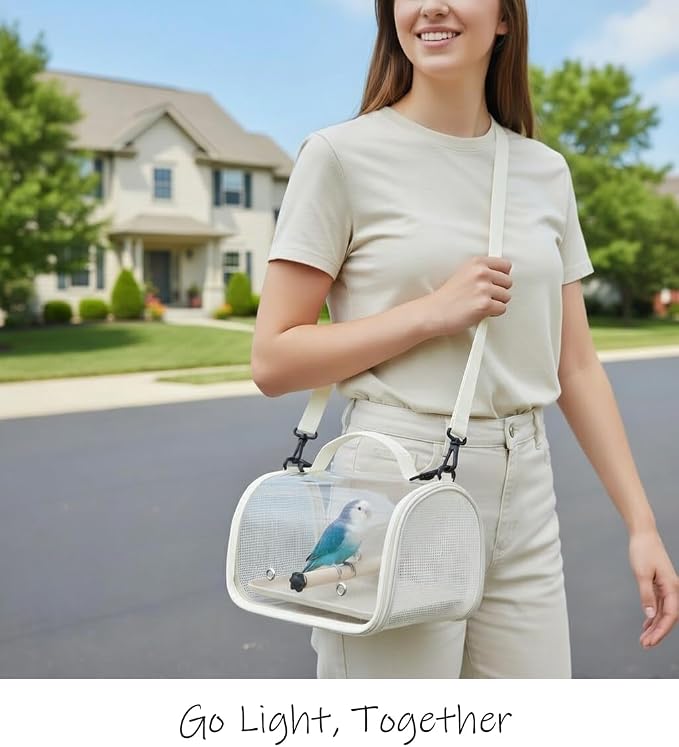 Hands Free Small Pet Cage with Breathable Mesh Windows Parrot Backpack - Image 8