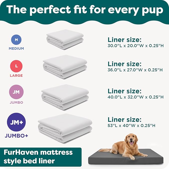 Furhaven Dog Bed Liner Water-Resistant Foam Mattress Protector Cover - Image 6
