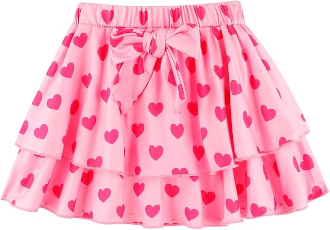 Girls Skirt Set 2 Piece Outfit Toddler Summer Clothes Ruffle Sleeve T-Shirt Bow - Image 5