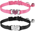 2 Pcs Cat Collars Heart Bling Breakaway by Mtliepte