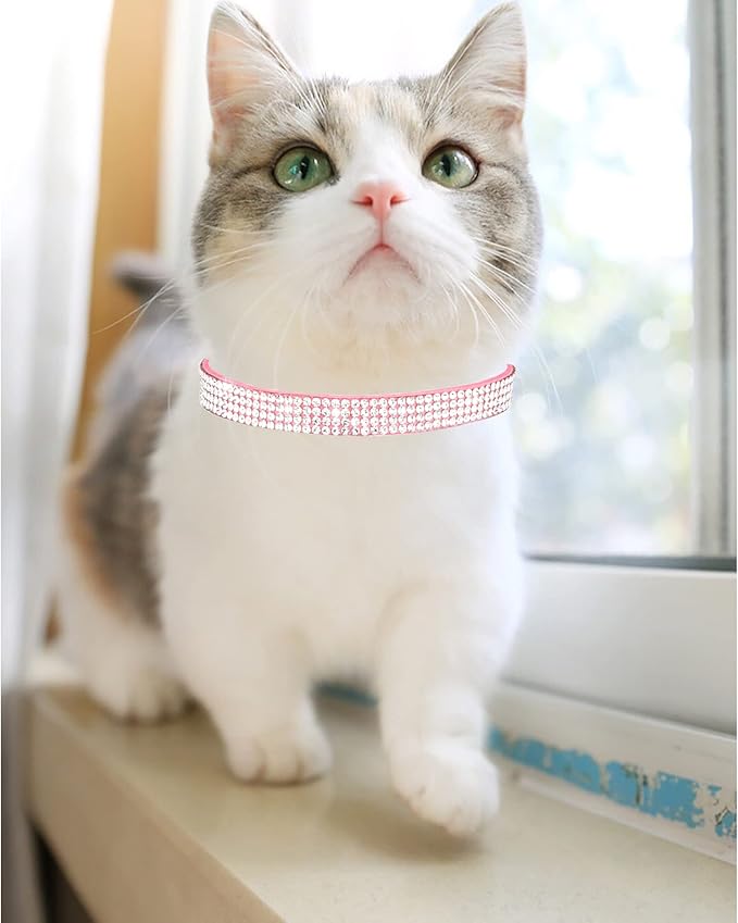Cat Collars for Girl Cats with Rhinestone Soft Velvet, Breakaway Cat Collars - Image 3