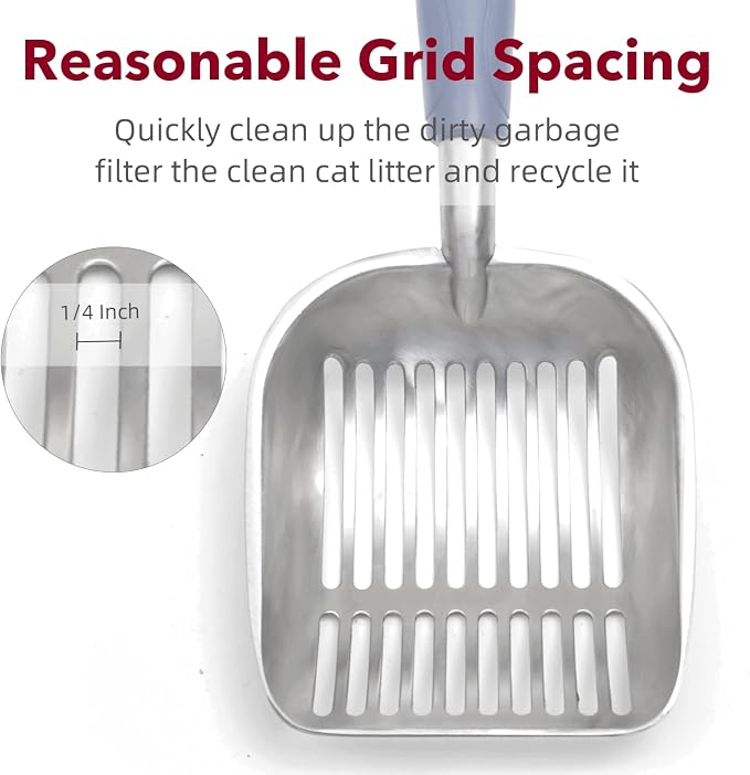 Cat Litter Scoop, Kitty Metal Scooper, Aluminum Alloy Sifter, Kitten Pooper - Image 4