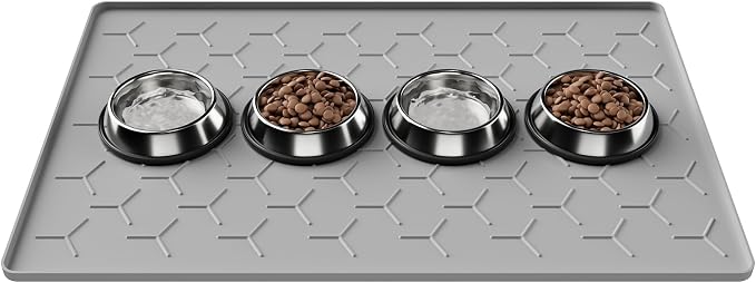 Pieviev 34''x22'' Dog Cat Food Bowl Mat, Silicone Waterproof Food Grade Pet by Pieviev
