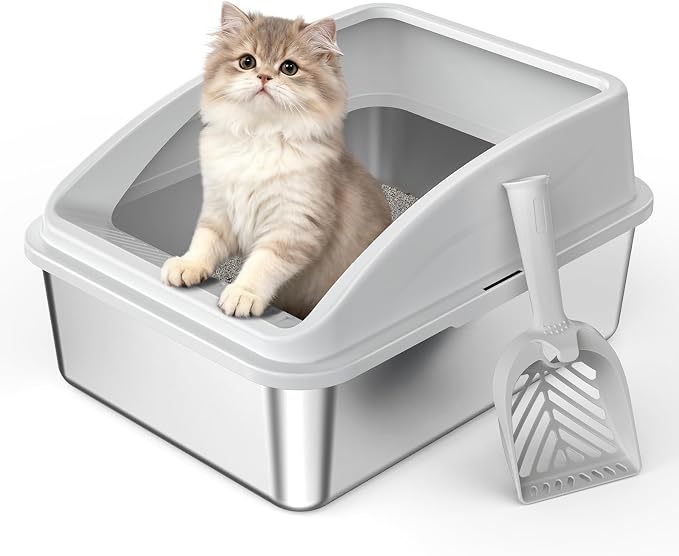 Stainless Steel Litter Box | Metal Kitty Litter Box by AIPERRO