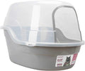 Petphabet Jumbo Hooded Cat Litter Box, Extra Large Gray by Petphabet