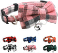 Pink Plaid Bow Kitten Collar by YOUALSO