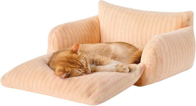 Hollypet Cat Bed Fluffy Plush Mutifuctional Double-Layer Soft Pet Couch - Image 2