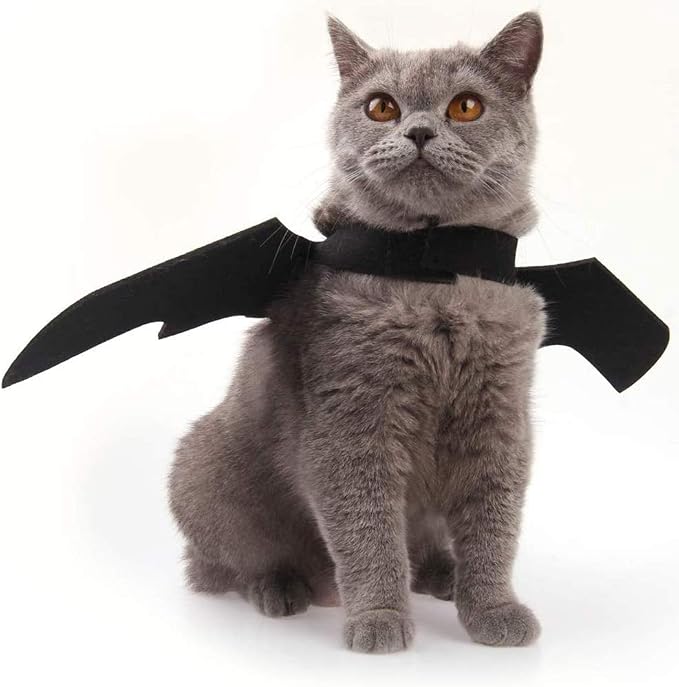 Cat Halloween Costume Bat Wings Pet Apparel Halloween Party Dress Up Accessories - Image 2