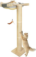 54.3" Cat Window Perch with 3 Adjustable Roman Column Sisal Posts, Drill-Free by Famifit