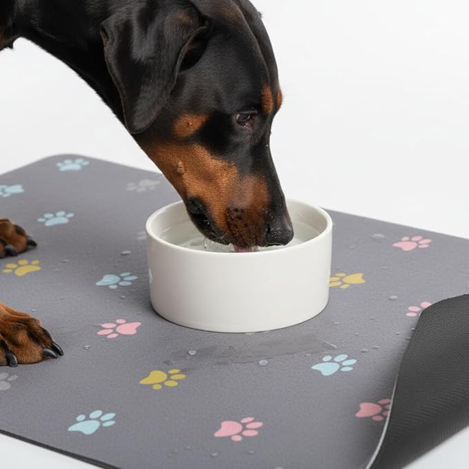 Cat Food Mat Absorbent Dog Mat for Food and Water Non Slip Quick Dry Dog Bowl - Image 3