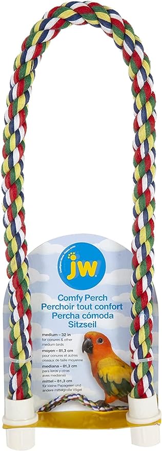 JW Pet Comfy Perch For Birds Flexible Multi-color Rope, Medium by JWPet