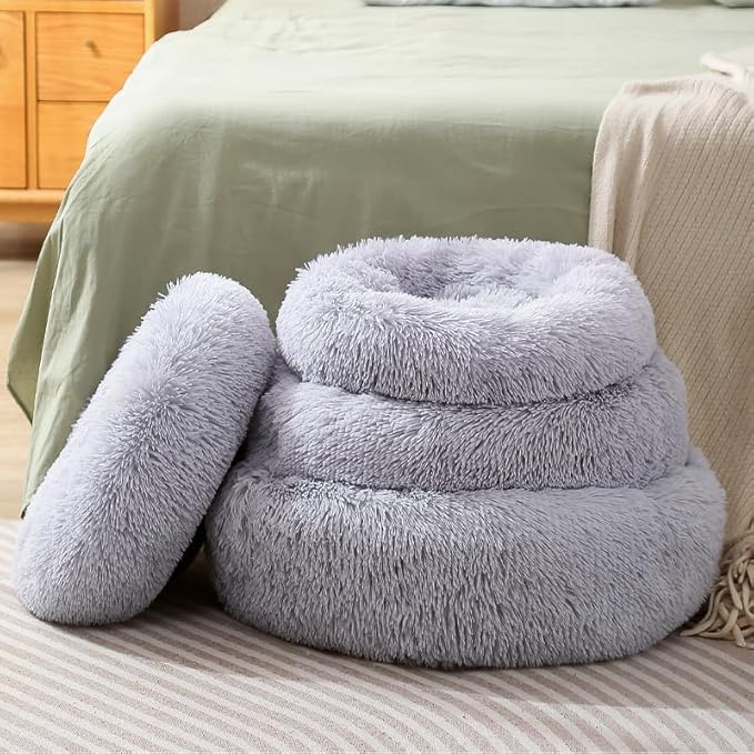 Round Cat Bed Dog Bed Small Kitten Bed Warm Pet Bed Kitty Bed Large Rabbit Bed - Image 2