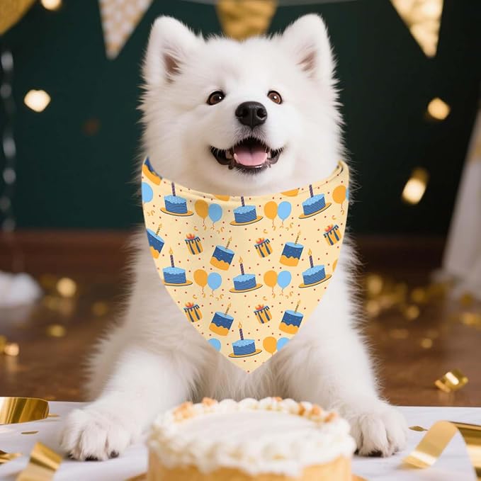 Birthday Dog Bandanas, Double Side Reversible Large Pet Bandanas, Adjustable - Image 4