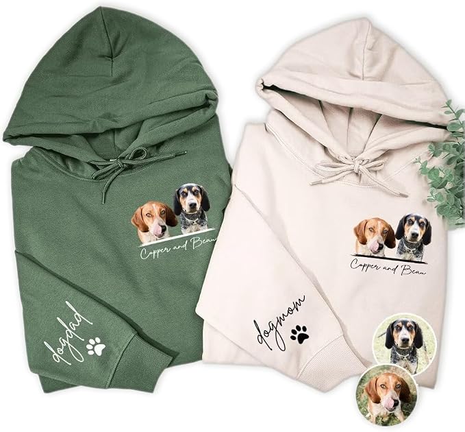 Personalized Embroidered Dog Hoodie, Personalised One-Line Dog Shirt, Unisex by MY4LOVE
