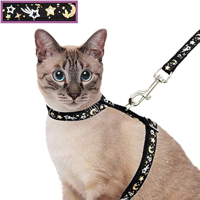 Cat Harness and Leash Set for Outdoor Walking Escape Proof Adjustable Soft by Barleygoo