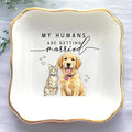 Custom Pet Portrait Watercolor Ring Dish, My Humans Are Getting Married Jewelry by Anniversaree