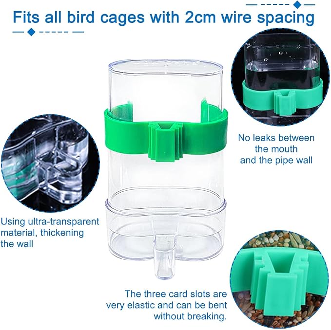 Hamiledyi No Mess Bird Feeders Automatic Parrot Feeder Drinker Acrylic Seed - Image 4