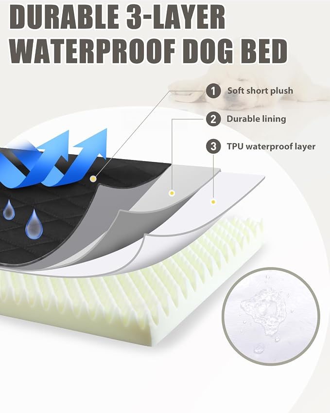 Orthopedic XL Dog Beds Large Sized Dog Waterproof Pet Kennel Pad - Image 5
