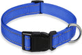 Reflective Dog Collar with Buckle Adjustable Safety Nylon Collars by BOOMIBOO