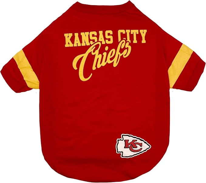 NFL Kansas City Chiefs Dog & Cat T-Shirt, Medium. Football Pet Shirt by PETSFIRST