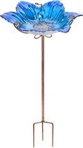 MUMTOP Bird Baths for Outdoors Glass Bird Bath Bowl Outdoor Bird Feeder Flower by MUMTOP