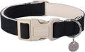 DOGWONG Cotton Hemp Dog Collar, Heavy-Duty Black Dog Collar Adjustable Soft by DOGWONG